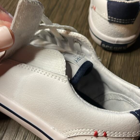 Sperry Top-Sider toddler unisex white leather sneaker size 11 - Picture 6 of 6
